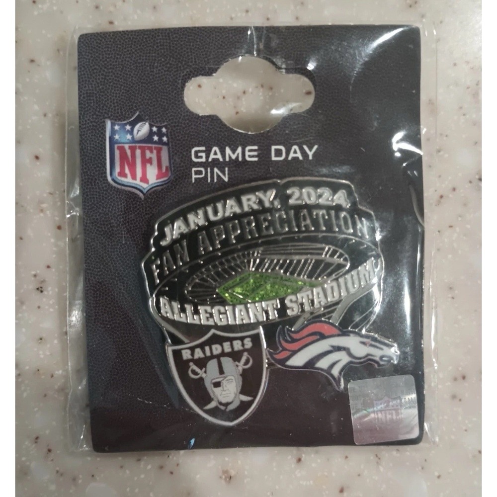2024 Denver Broncos vs Las Vegas Raiders 1/7/24 NFL Game Day Trading Pin NEW